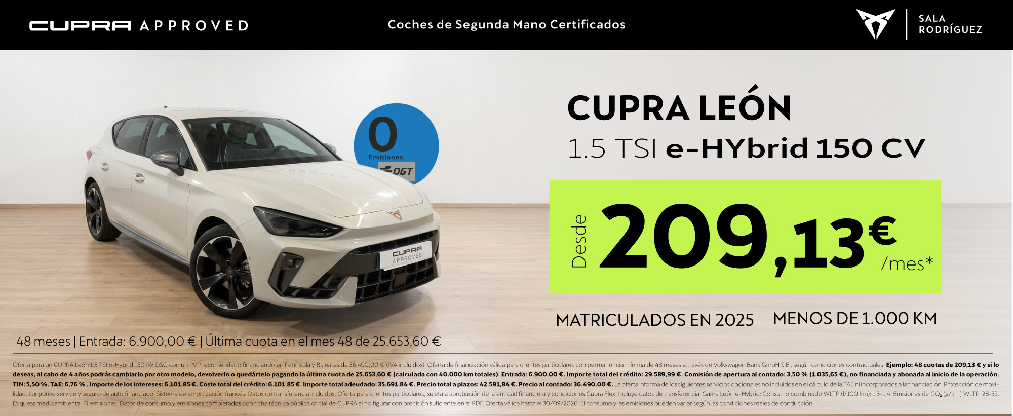 ¡Ocasión! CUPRA León E-Hybrid desde 209€/mes*